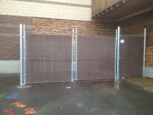 Chain link fence enclosure