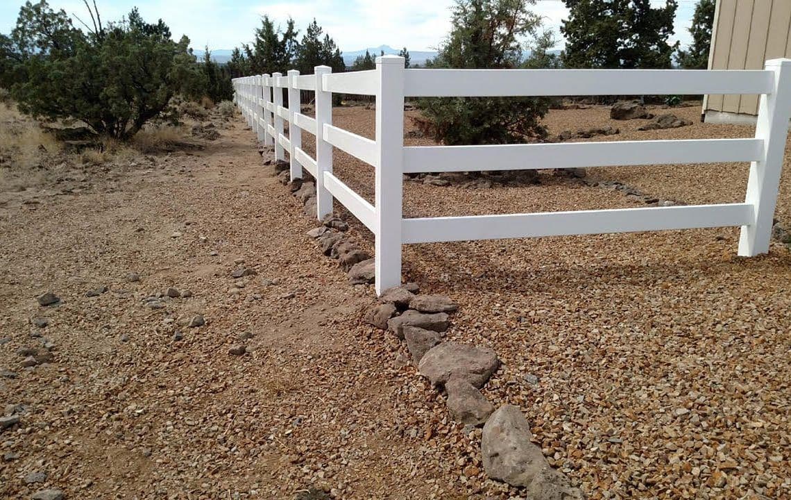 Vinyl fencing around property.