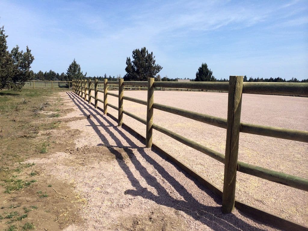 Photo of padding ranch style fencing.