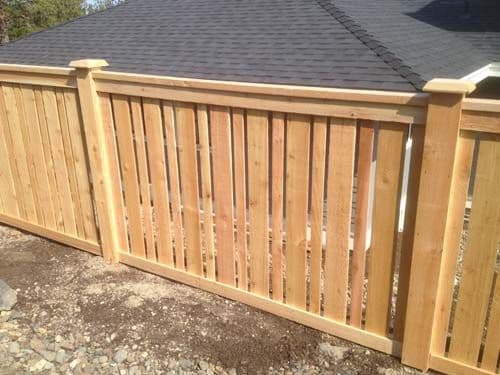 Stained cedar fence